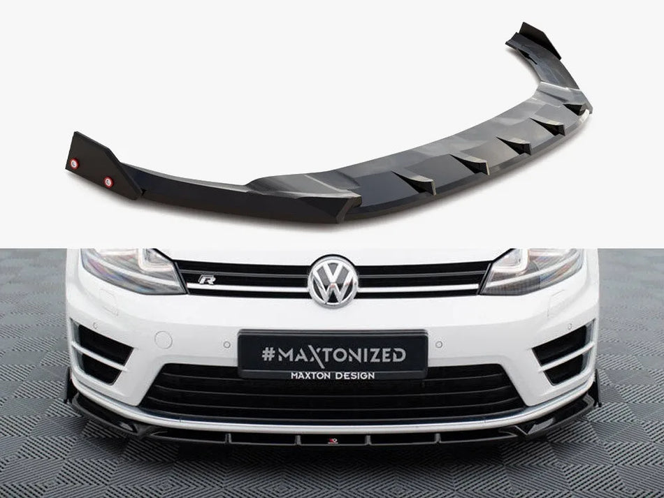 Maxton Front Splitter V.5 + Flaps Volkswagen Golf R / R-Line Mk7