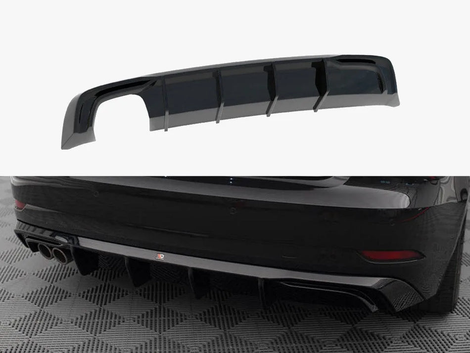 Maxton Rear Valance Audi A3 Sportback 8V Facelift (Version with double exhaust tip)
