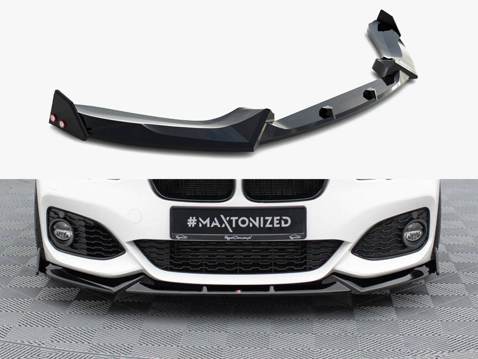 Maxton Front Splitter V.5 + Flaps BMW 1 M-Pack / M140i F20 Facelift