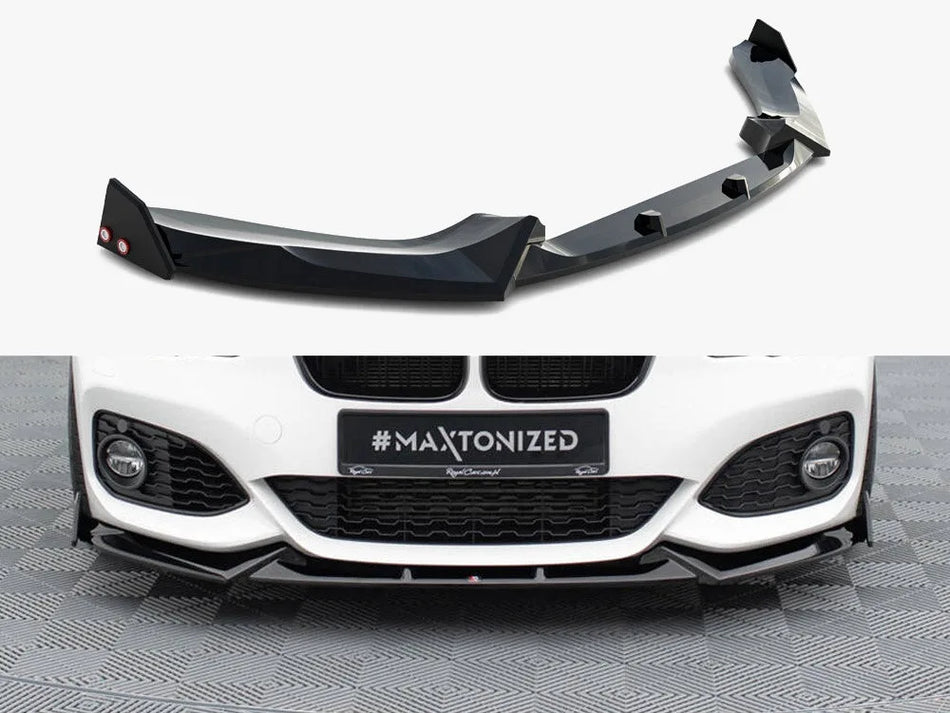 Maxton Front Splitter V.5 + Flaps BMW 1 M-Pack / M140i F20 Facelift