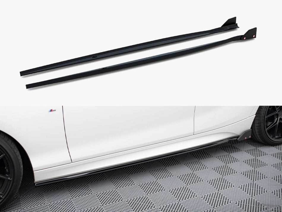 Maxton Side Skirts Diffusers V.4 + Flaps BMW 1 M-Pack / M140i F20 Facelift