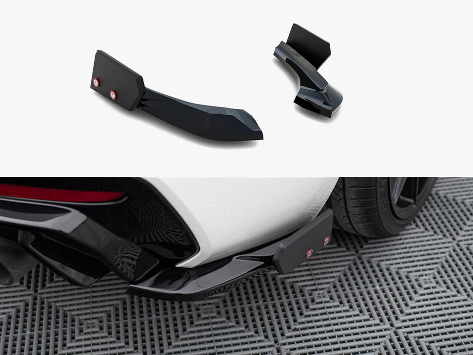 Maxton Rear Side Splitters V.5 + Flaps (For rear valance v.3) BMW 1 M-Pack / M140i F20 Facelift