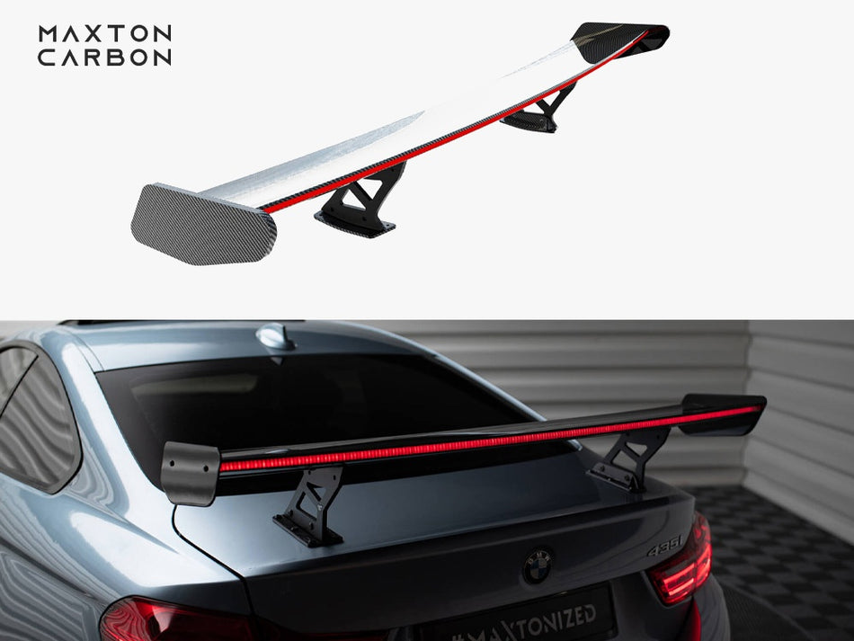Maxton Carbon Spoiler With Internal Brackets Uprights + LED BMW 4 F32 / 4 F32 M-Pack Coupe