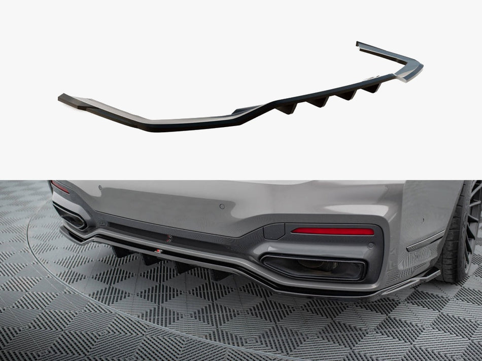 Maxton Rear Splitter (Vertical Bars) V.2 BMW 7 M-Pack G11 / G12 Facelift