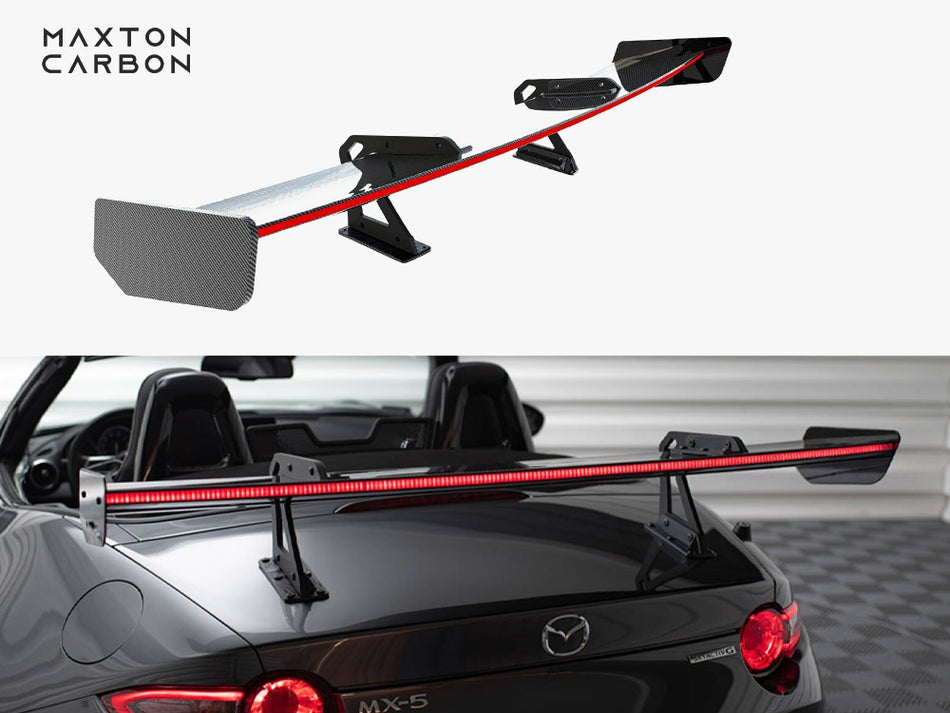 Maxton Carbon Spoiler With Upper Swan Mounting + LED Mazda MX-5 ND (Mk4)