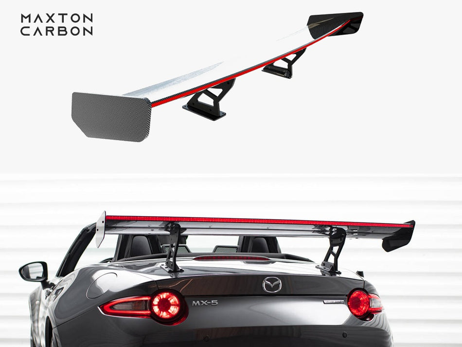 Maxton Carbon Spoiler With Internal Brackets Uprights + LED Mazda MX-5 ND (Mk4)