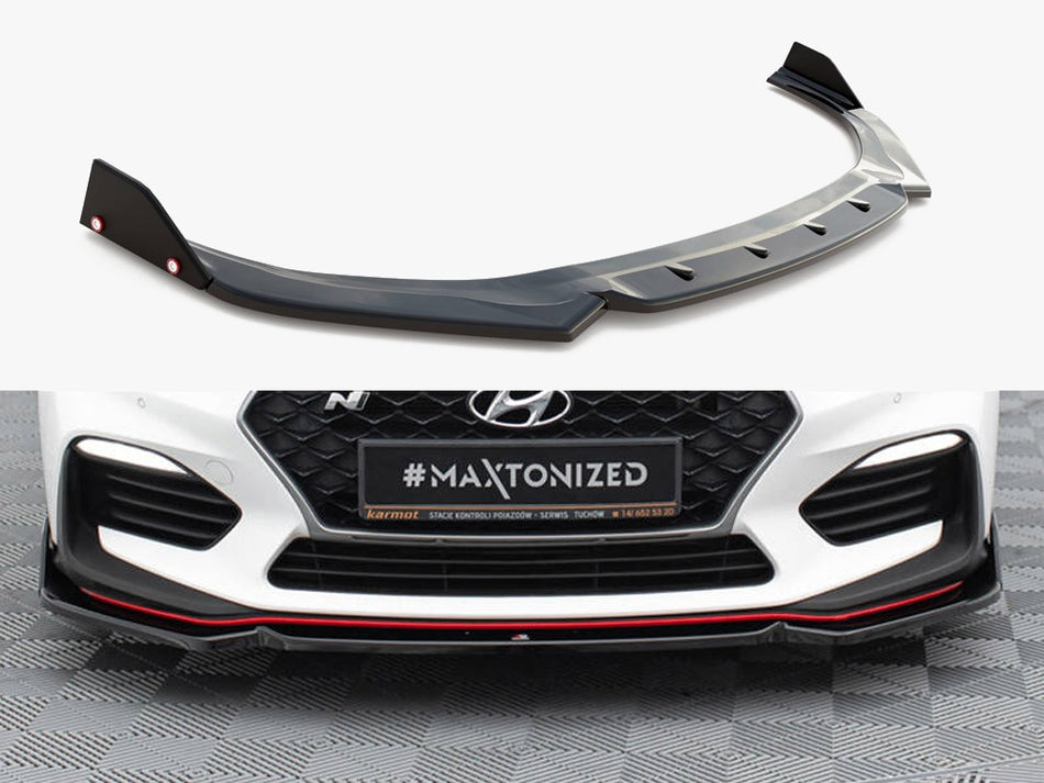 Maxton Front Splitter V.6 + Flaps Hyundai I30 N Mk3 Hatchback / Fastback