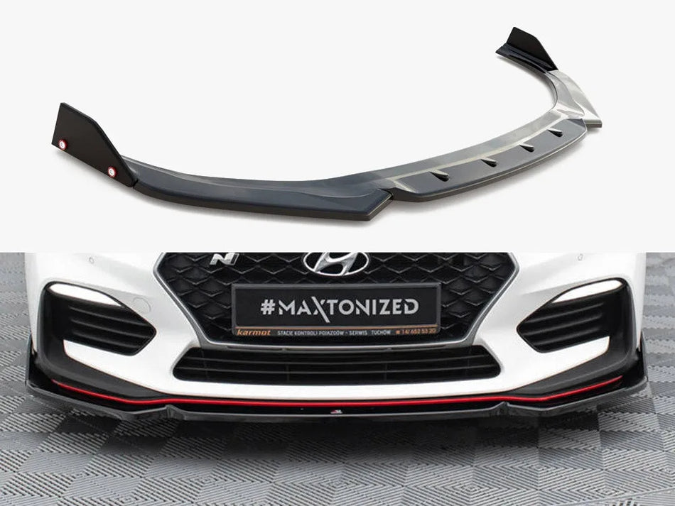 Maxton Front Splitter V.6 + Flaps Hyundai I30 N Mk3 Hatchback / Fastback