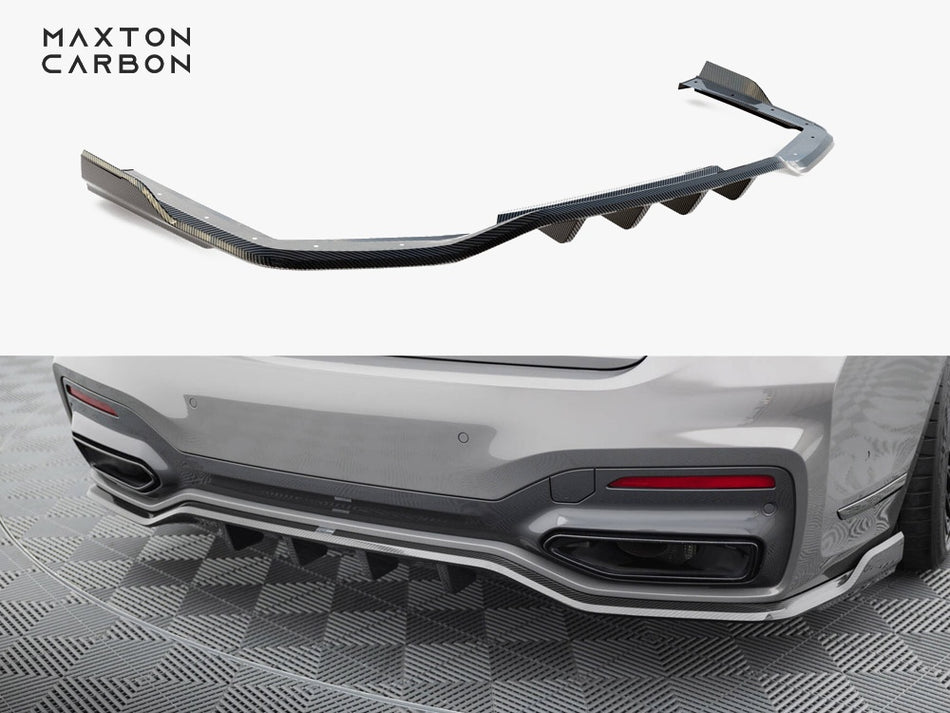 Maxton Prepreg Carbon Fiber Rear Splitter BMW 7 M-Pack G11 / G12 Facelift