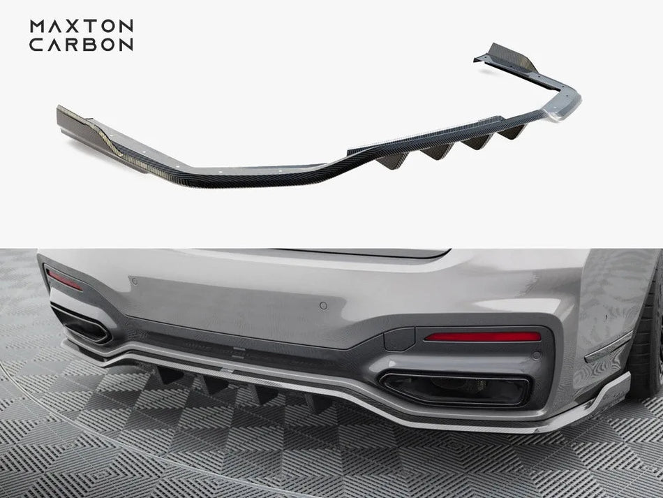 Maxton Prepreg Carbon Fiber Rear Splitter BMW 7 M-Pack G11 / G12 Facelift