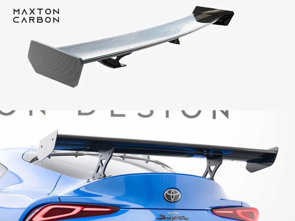 Maxton Carbon Spoiler With External Brackets Uprights Toyota Supra Mk5
