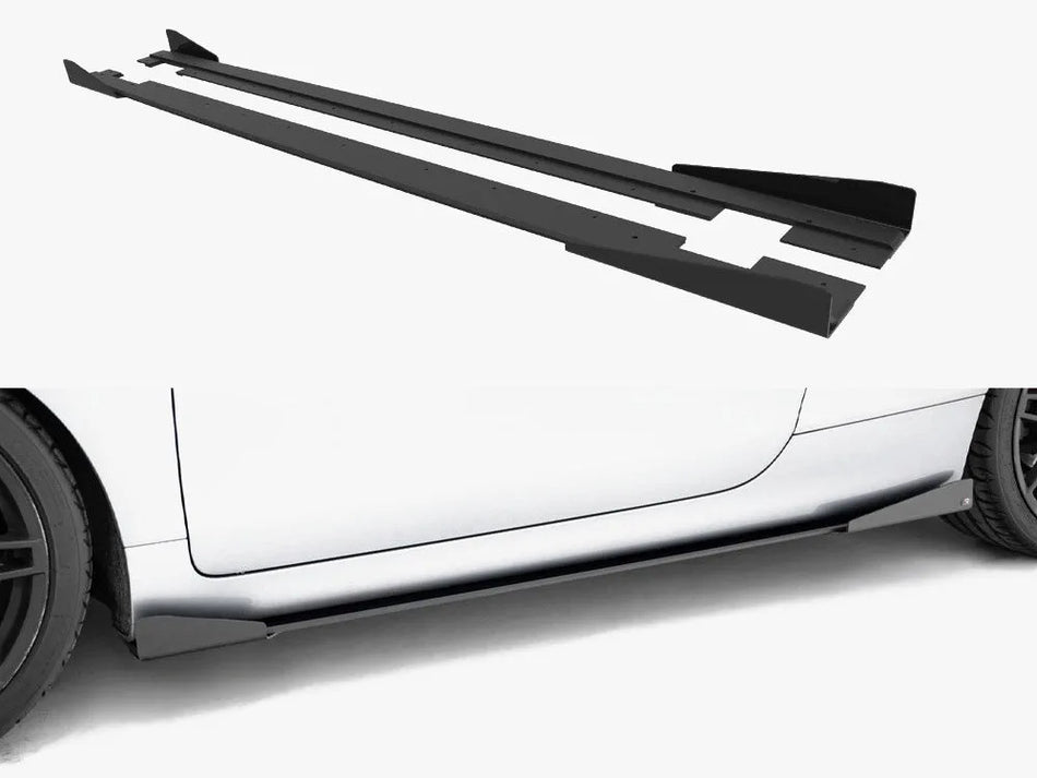 Maxton Street PRO Side Skirts Diffusers + Flaps Audi TT S / TT S-Line 8J Facelift