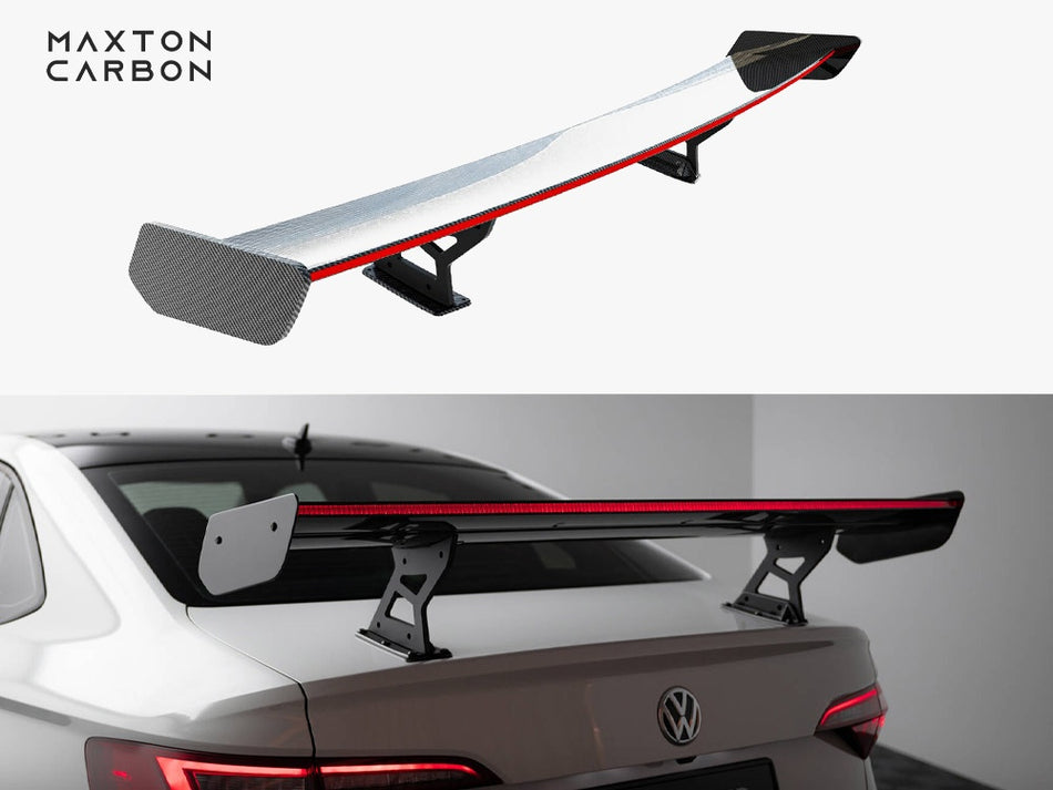 Maxton Carbon Spoiler With Internal Brackets Uprights + LED Volkswagen Jetta GLI Mk7