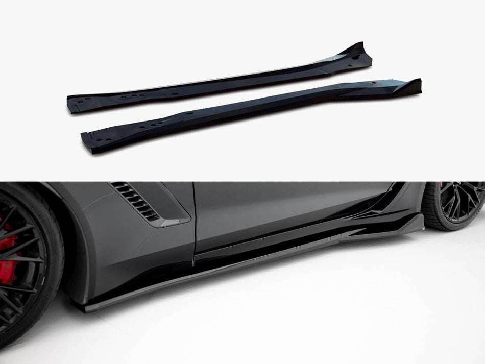 Maxton Side Skirts Diffusers Chevrolet Corvette Z06 C7