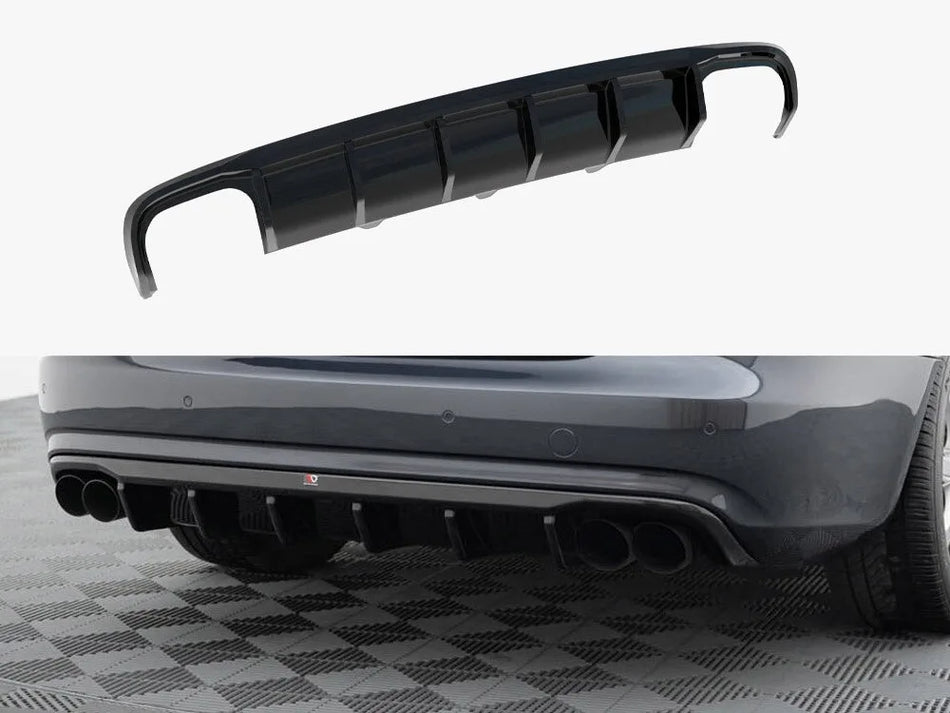 Maxton Rear Valance Audi A4 B8 Facelift (Version with dual exhausts on both sides)