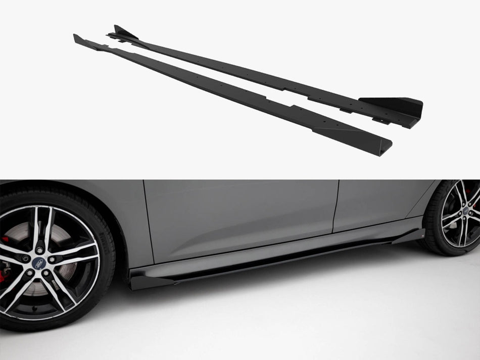 Maxton Street PRO Side Skirts Diffusers + Flaps Ford Focus ST Mk3 Facelift