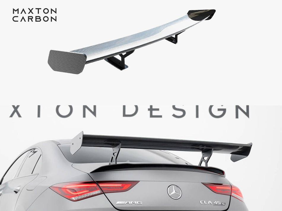 Maxton Carbon Spoiler With Internal Brackets Uprights Mercedes-Benz CLA Coupe C118 / C118 Facelift