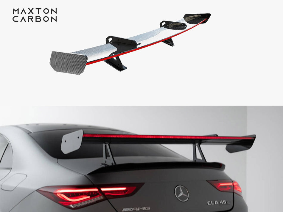 Maxton Carbon Spoiler With Upper Swan Mounting + LED Mercedes-Benz CLA Coupe C118 / C118 Facelift