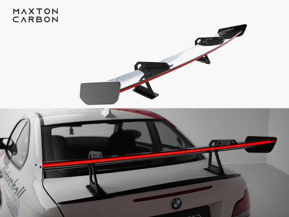 Maxton Carbon Spoiler With Upper Swan Mounting + LED BMW 1 M E82