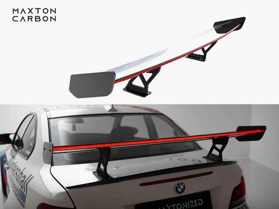 Maxton Carbon Spoiler With Internal Brackets Uprights V.2 + LED BMW 1 M E82