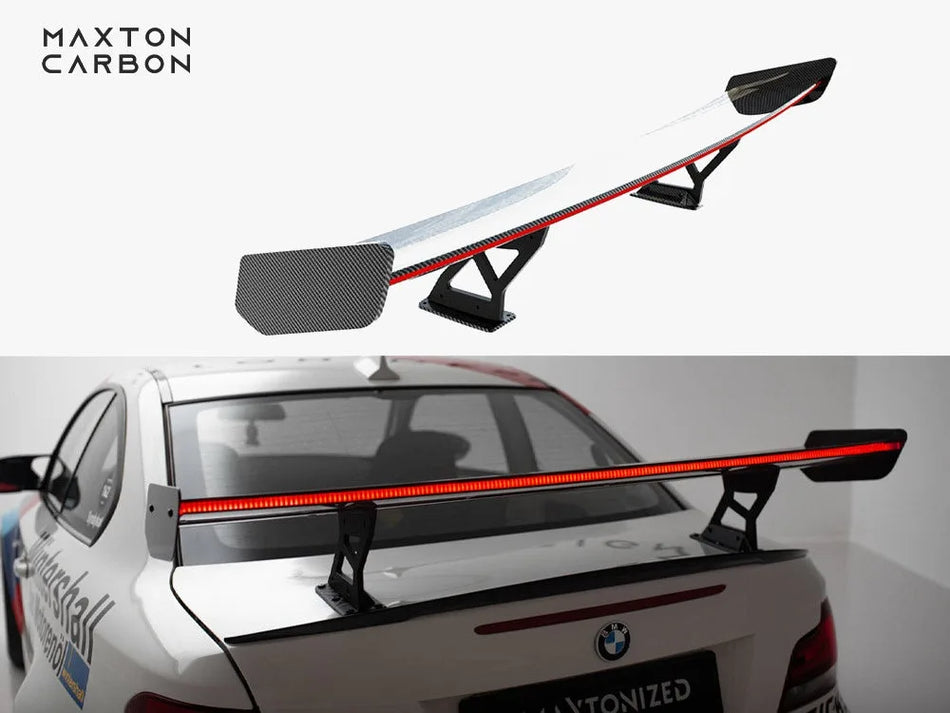 Maxton Carbon Spoiler With Internal Brackets Uprights V.2 + LED BMW 1 M E82