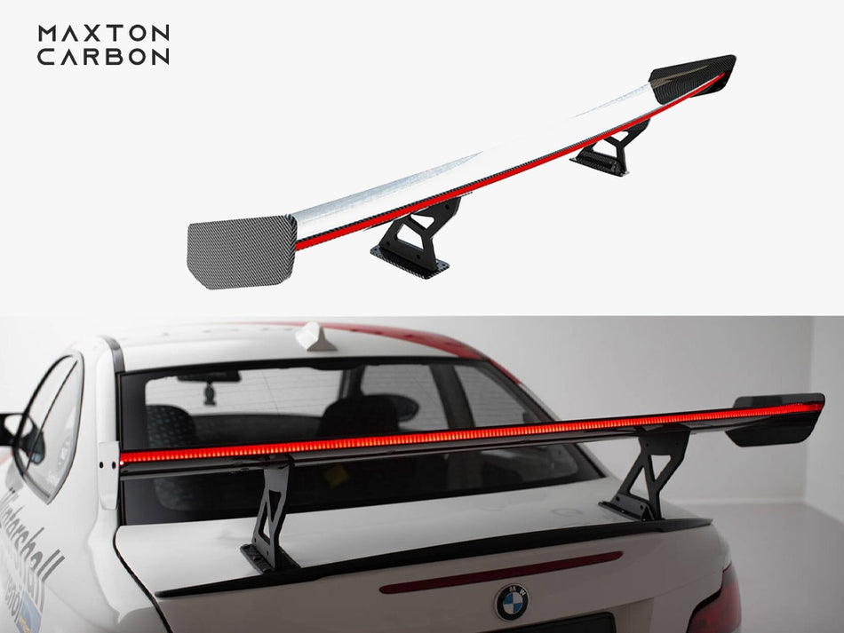 Maxton Carbon Spoiler With Internal Brackets Uprights V.1 + LED BMW 1 M E82