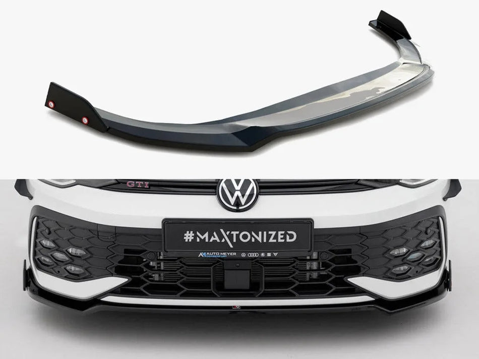 Maxton Front Splitter V.3 + Flaps Volkswagen Golf GTI / GTE / R-Line Mk8 Facelift