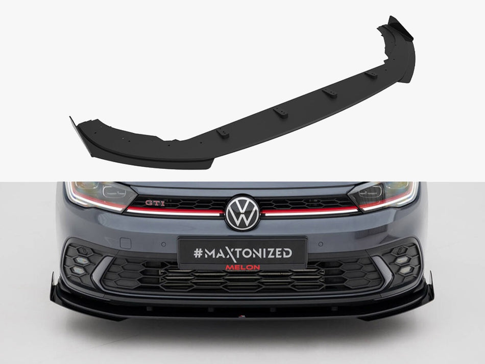 Maxton Street PRO Front Splitter + Flaps Volkswagen Polo GTI Mk6 Facelift