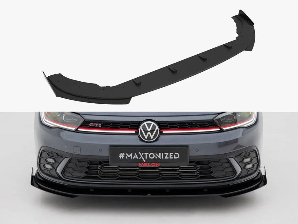 Maxton Street PRO Front Splitter + Flaps Volkswagen Polo GTI Mk6 Facelift