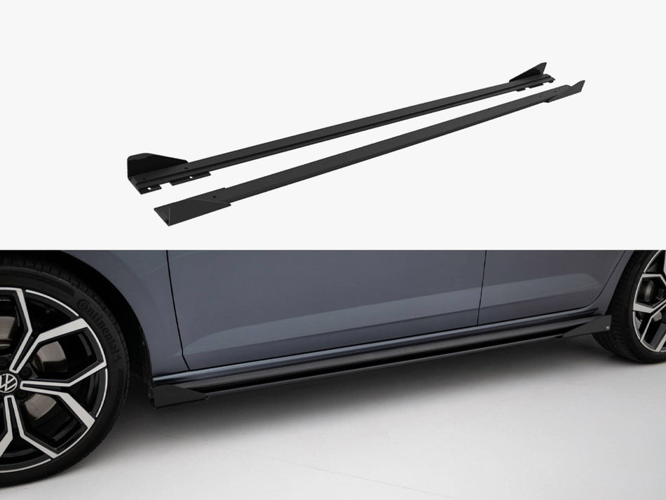 Maxton Street PRO Side Skirts Diffusers + Flaps Volkswagen Polo GTI Mk6 Facelift