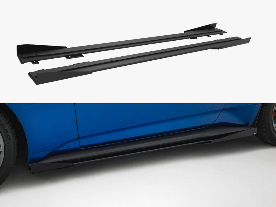 Maxton Street PRO Side Skirts Diffusers + Flaps Ford Mustang GT Mk7