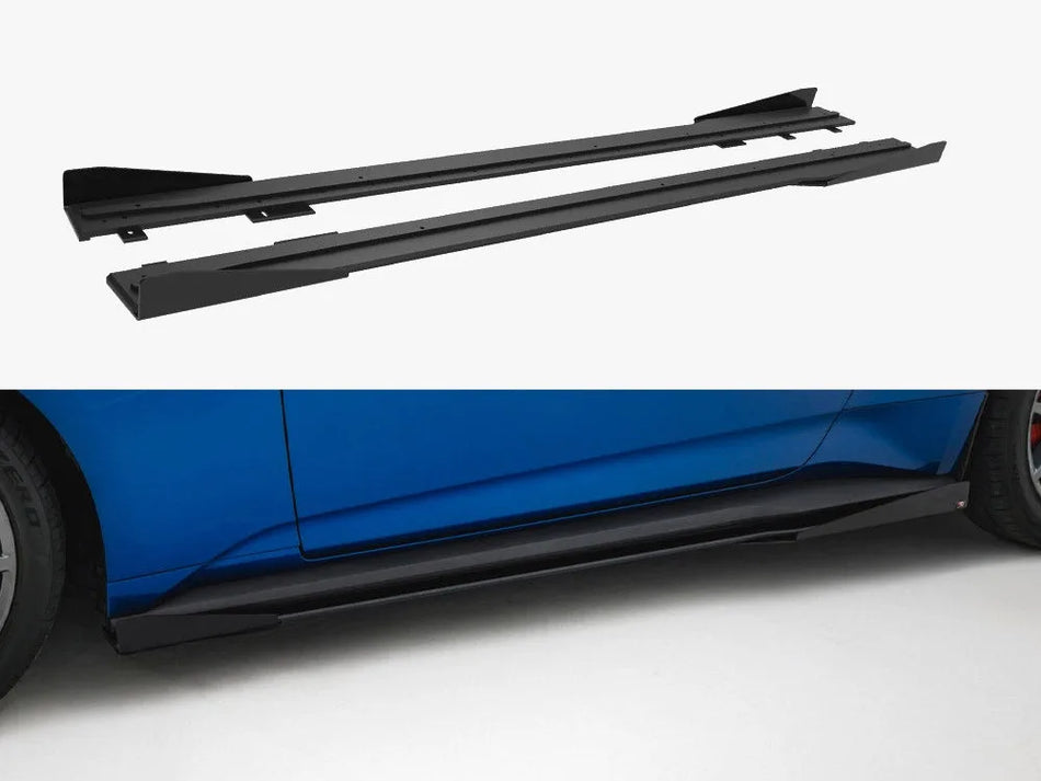 Maxton Street PRO Side Skirts Diffusers + Flaps Ford Mustang GT Mk7