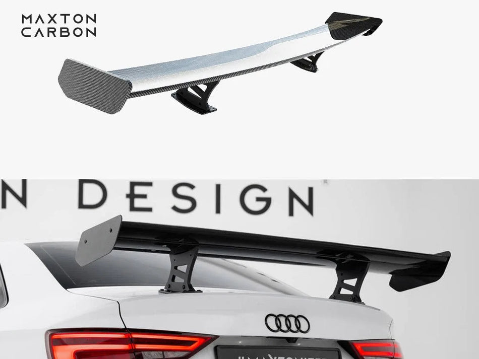 Maxton Carbon Spoiler With Internal Brackets Uprights Audi A3 / A3 S-Line / S3 / RS3 Sedan 8V / 8V Facelift