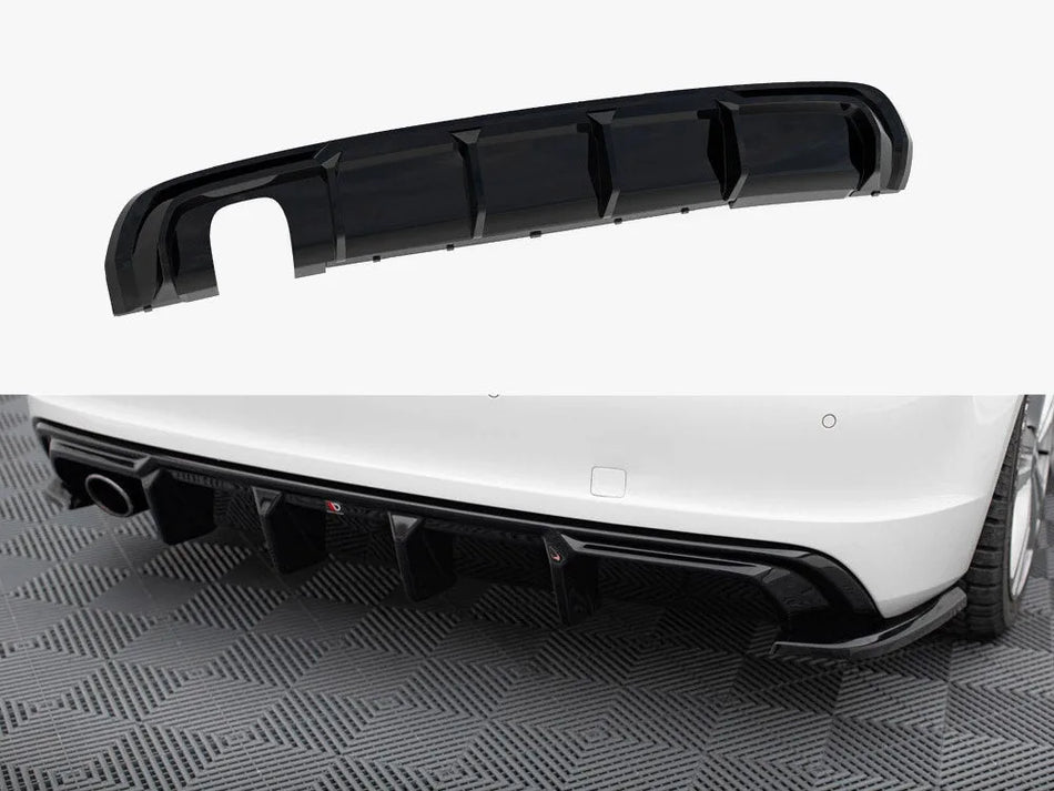Maxton Rear Valance Audi A3 S-Line Sportback 8V (Version with single exhaust tips on one side)