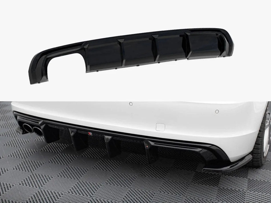 Maxton Rear Valance Audi A3 S-Line Sportback 8V (Version with dual exhausts tips on one side)