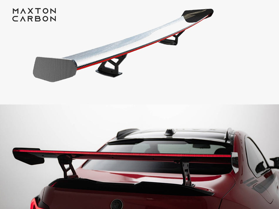 Maxton Carbon Spoiler With Internal Brackets Uprights + LED BMW M2 G87