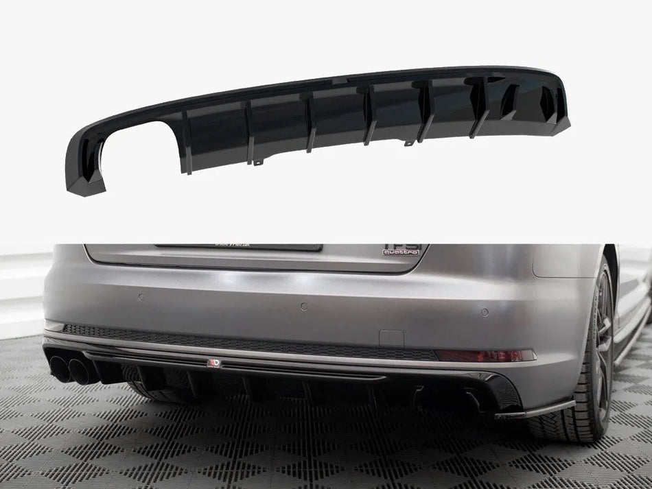 Maxton Rear Valance V.1 Audi A4 S-Line B9 (Version with dual exhaust tips on one side)