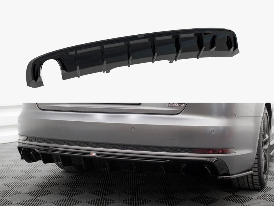 Maxton Rear Valance V.1 Audi A4 S-Line B9 (Version with single exhaust tip on one side)