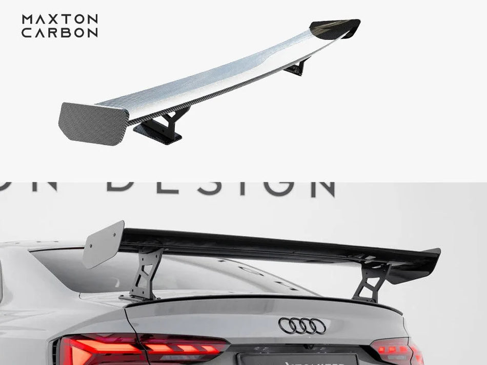 Maxton Carbon Spoiler With External Brackets Uprights V.2 Audi A5 / A5 S-Line / S5 / RS5 Coupe F5 / F5 Facelift