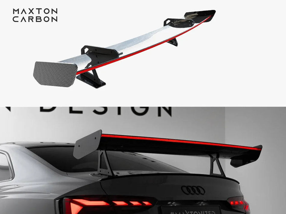 Maxton Carbon Spoiler With Upper Swan Mounting + LED Audi A5 / A5 S-Line / S5 / RS5 Coupe F5 / F5 Facelift