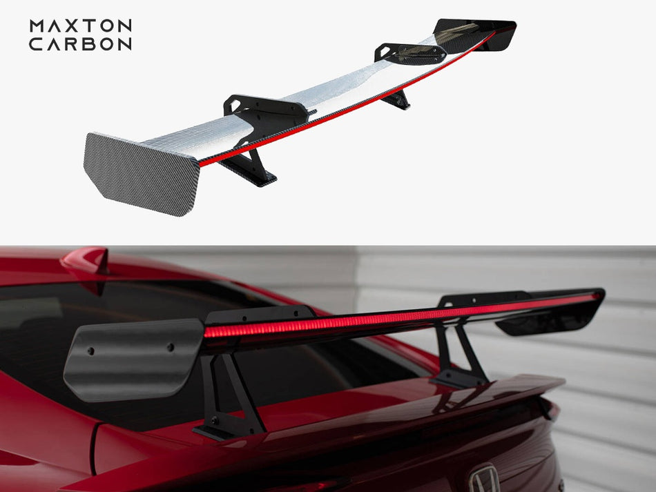 Maxton Carbon Spoiler With Upper Swan Mounting + LED Honda Civic SI Mk10
