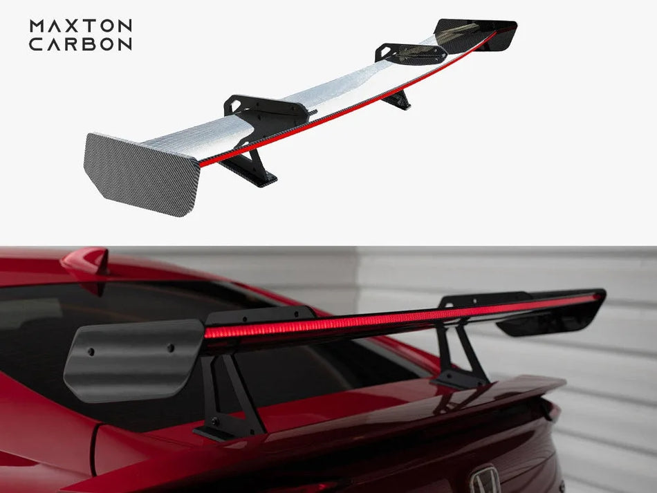 Maxton Carbon Spoiler With Upper Swan Mounting + LED Honda Civic SI Mk10