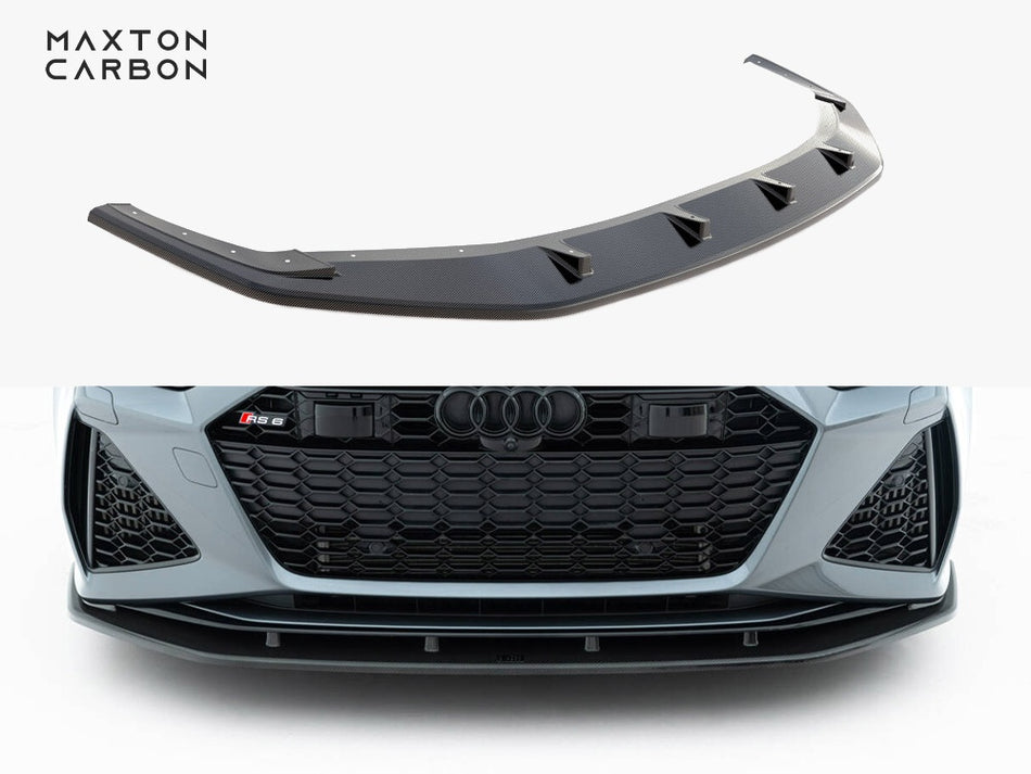 Maxton Prepreg Carbon Fiber Front Splitter Audi RS6 C8 / C8 Facelift