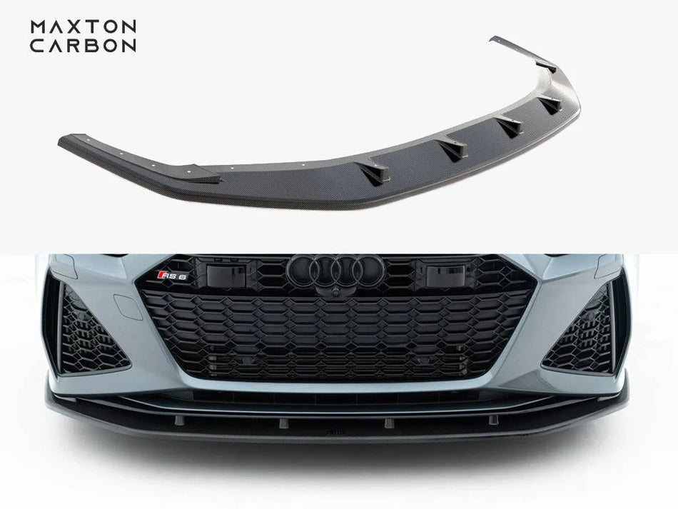 Maxton Prepreg Carbon Fiber Front Splitter Audi RS6 C8 / C8 Facelift