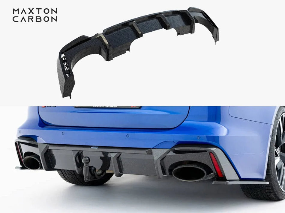Maxton Prepreg Carbon Fiber Rear Diffuser Audi RS6 C8 / C8 Facelift (version with towbar)