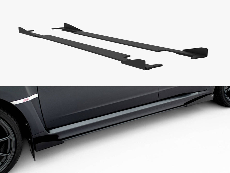 Maxton Street PRO Side Skirts Diffusers + Flaps Subaru Impreza WRX STI Mk3 Facelift