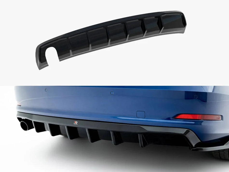 Maxton Rear Valance Audi A3 Sedan 8V (Version with single exhaust tips on one side)
