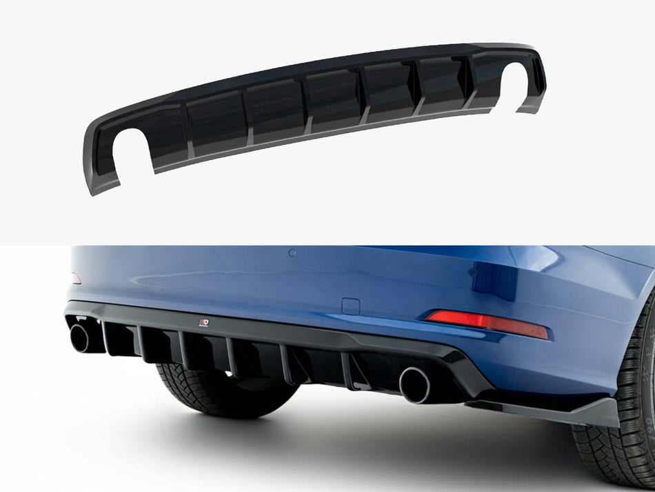 Maxton Rear Valance Audi A3 Sedan 8V (Version with single exhaust tips on both sides)