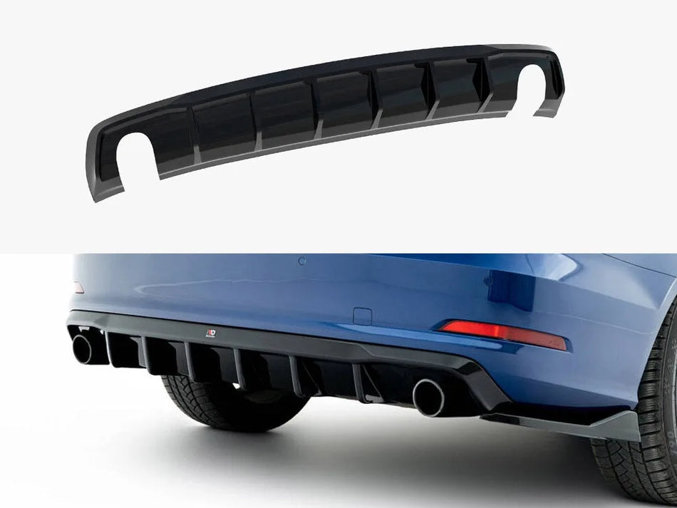 Maxton Rear Valance Audi A3 Sedan 8V (Version with single exhaust tips on both sides)