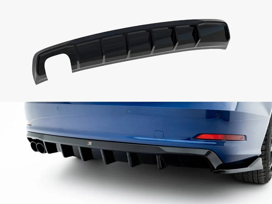 Maxton Rear Valance Audi A3 Sedan 8V (Version with dual exhaust tips on one side)